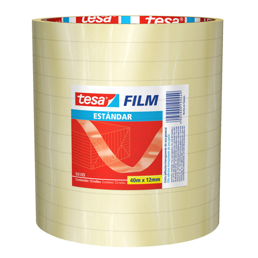 Cinta Pegante film transparente estándar 12x40 Tesa