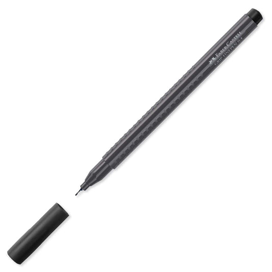 Marcador delgado triangular grip fine pen 0.4 negro Faber-Castell