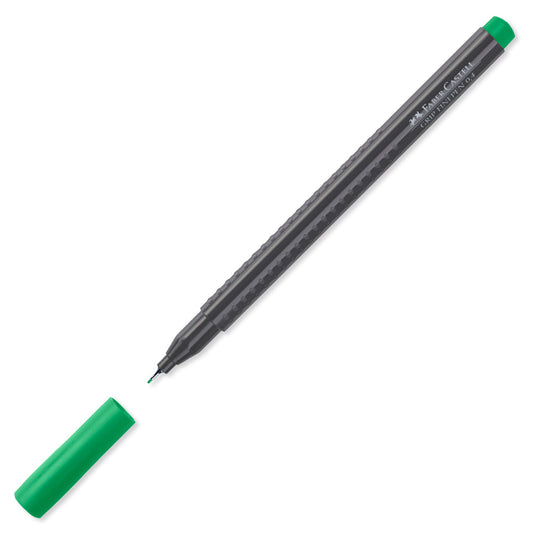 Marcador delgado triangular grip fine pen 0.4 verde Faber-Castell