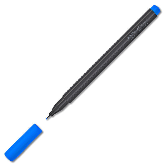 Marcador delgado triangular grip finepen 0.4 azul Faber-Castell