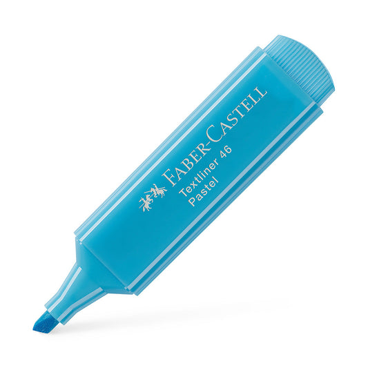 Resaltador grueso plano pastel textliner 46 celeste Faber-Castell