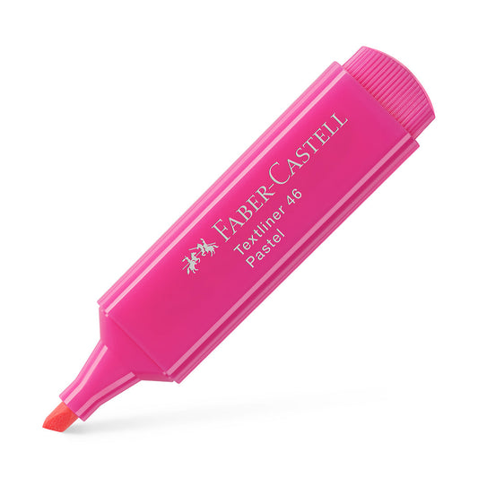 Resaltador grueso plano pastel textliner 46 rosado Faber-Castell