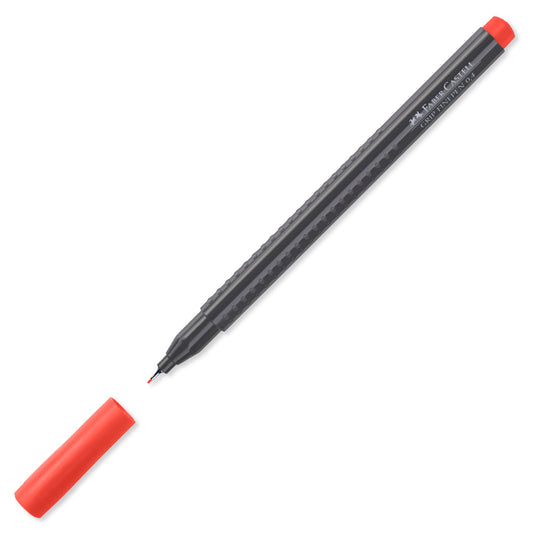 Marcador delgado triangular grip fine pen 0.4 rojo Faber-Castell