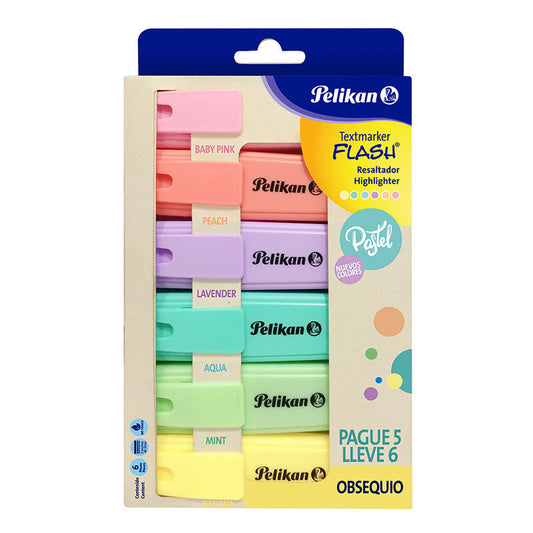Resaltadores Colores pastel x6 Pelikan