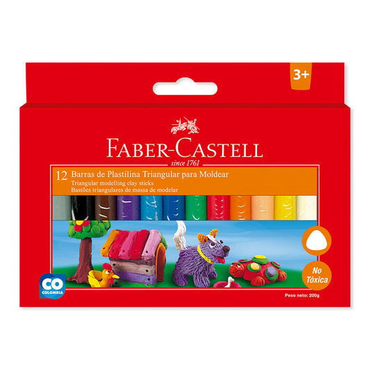 Plastilina triangular para moldear caja x12 Faber-Castell