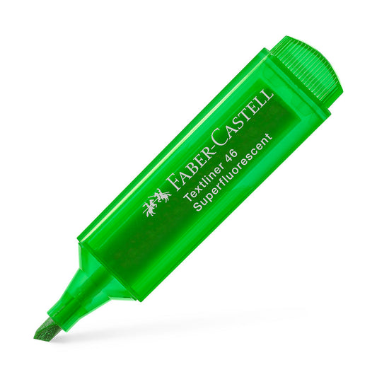 Resaltador grueso plano textliner 46 verde Faber-Castell