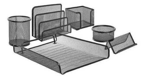 Papelera orgánica ref. hy63580 escritorio malla set x6 color negro